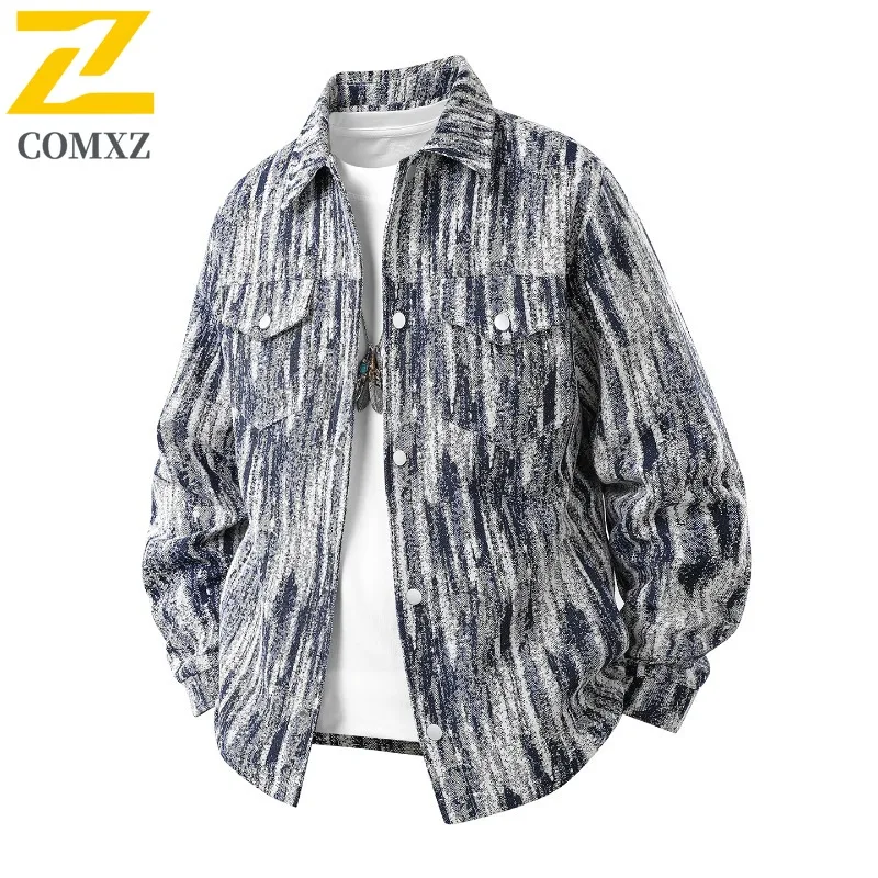 

COMXZ 2025 Men Women Couple Stand Collar Loose Fit Casual American Style Trendy Versatile Lightweight Fashion Jacket