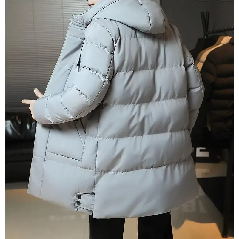 Parkas chauds plus épais vestes cintrées vestes longues décontractées en coton vêtements d'extérieur manteaux d'hiver vestes à capuche d'hiver nouveaux manteaux en duvet pour hommes