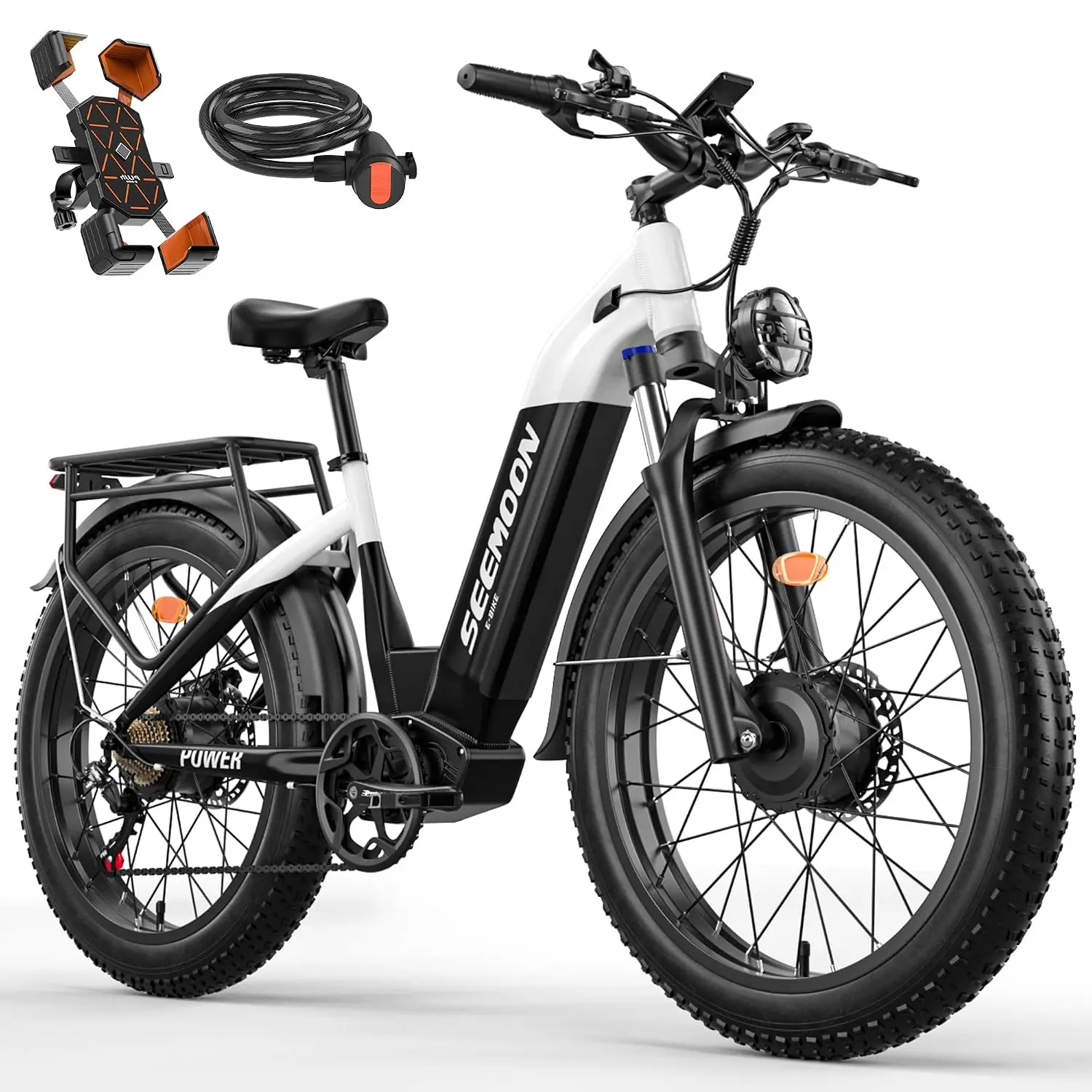 4000W Dual Motor Electric Bike 52V 1040Wh 38MPH 105Mi 26in All Terrain, Customized