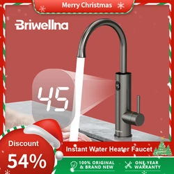 Briwellna Electric Faucet Instant Hot Water Tap 220V Tankless Water Heater Faucet With Digital Display Kitchen Tap Geyser