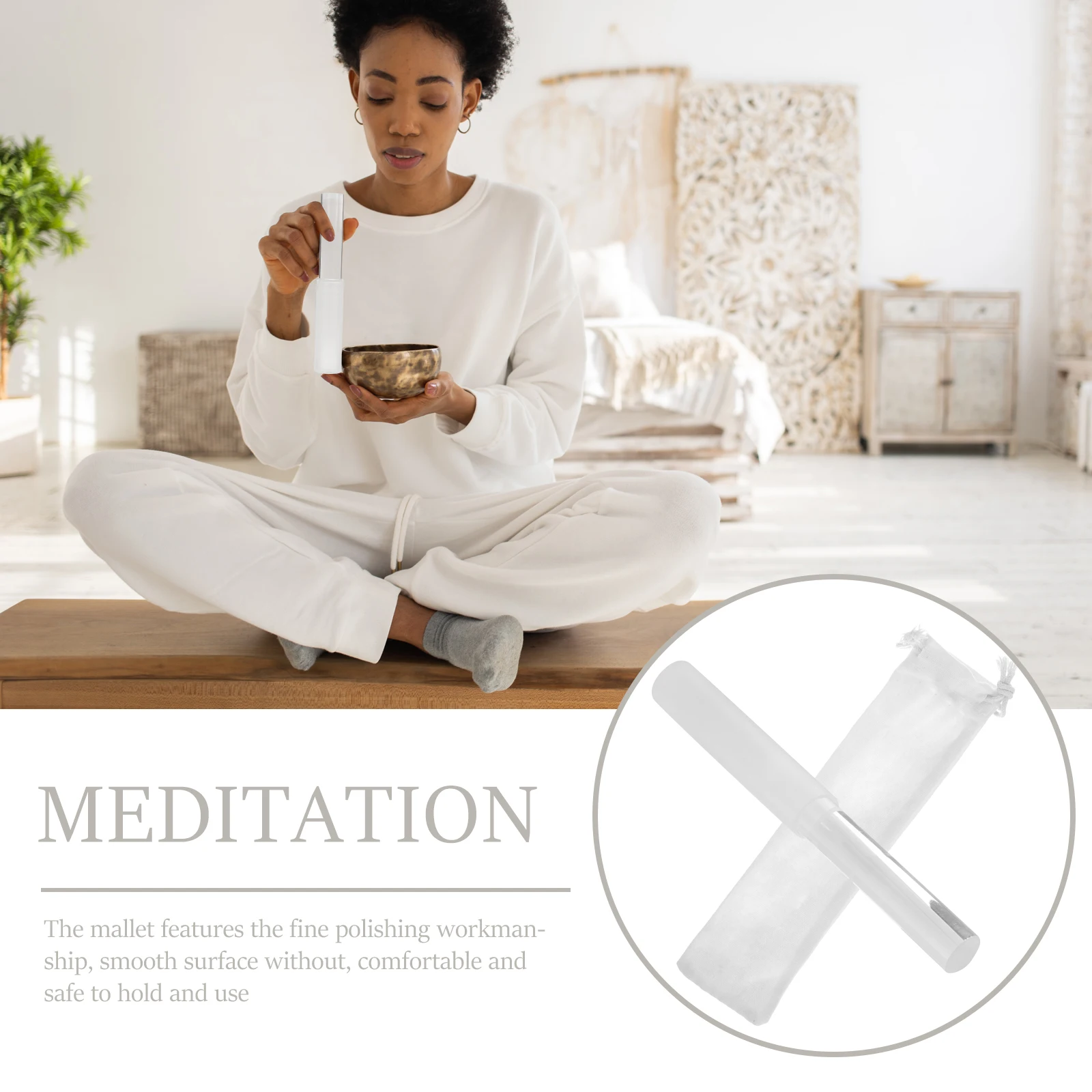 

Acrylic Mallet Smooth Buddha Sound Bowl Striker Stick for Sound Bowl Meditation Music