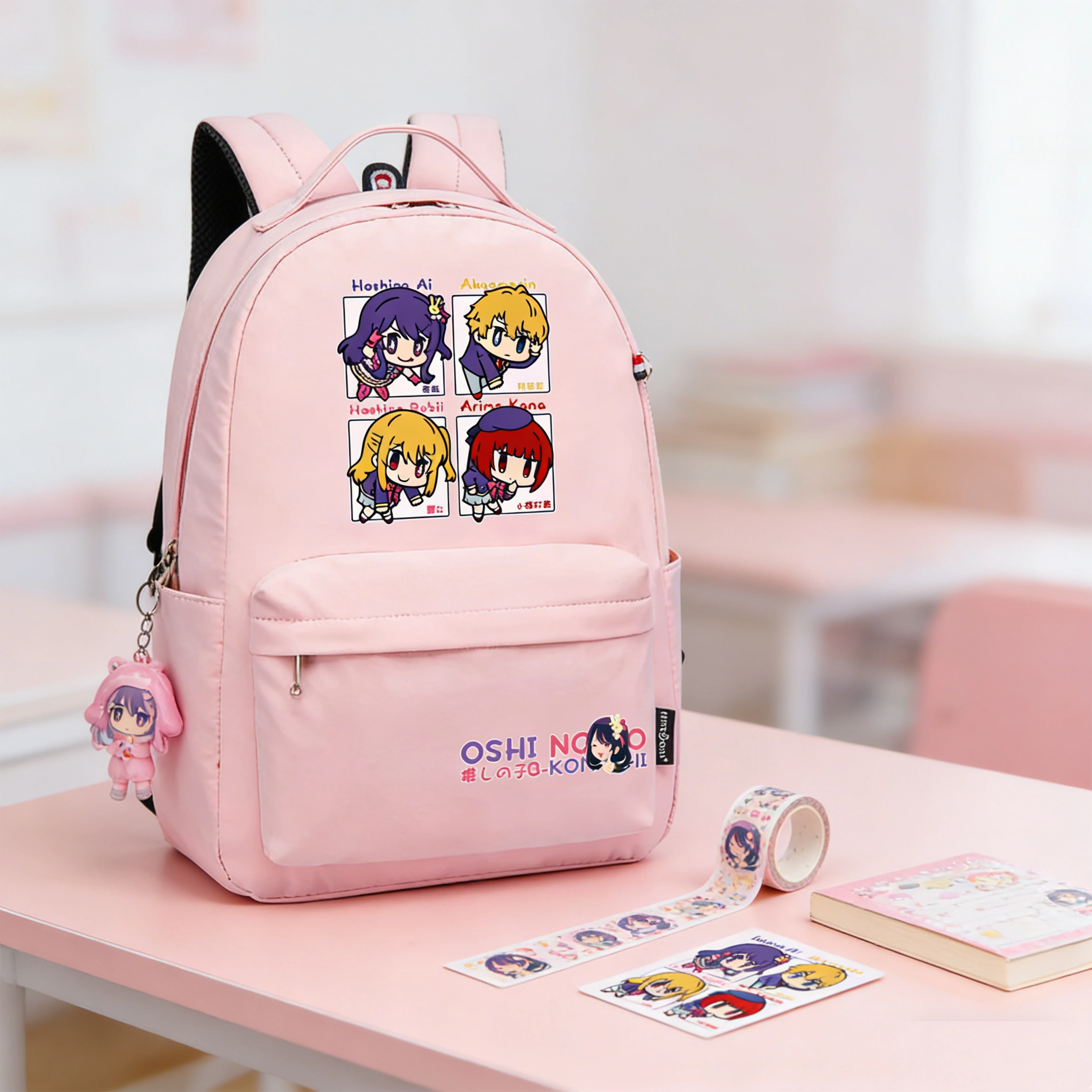 

OSHI NO KO Kawaii Daypack Cartoon School Bags for Girls Anime Bookbag Women Nylon Women Travel Backpack Hoshino Ai Rucksack