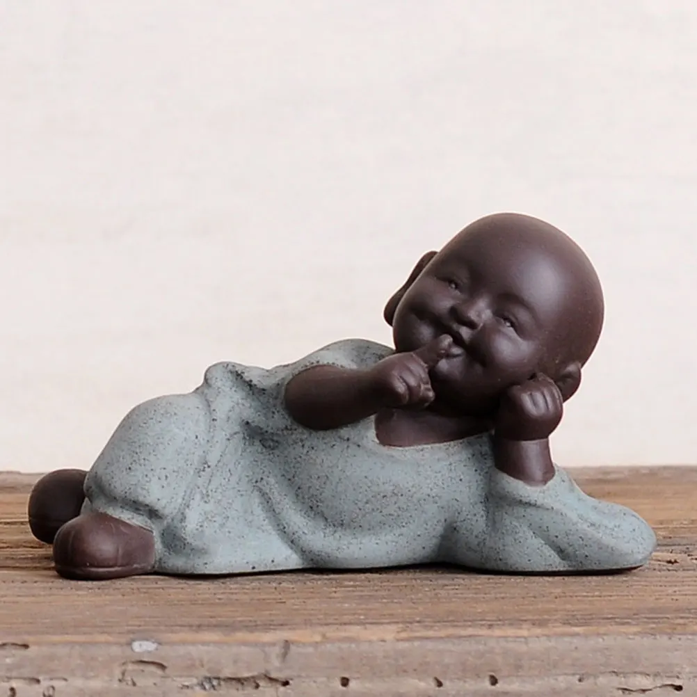 

Tea Pet Exquisite Desktop Ornament Creative Monk Decor Suitable for Home Office Study Tea Pet Home Decor