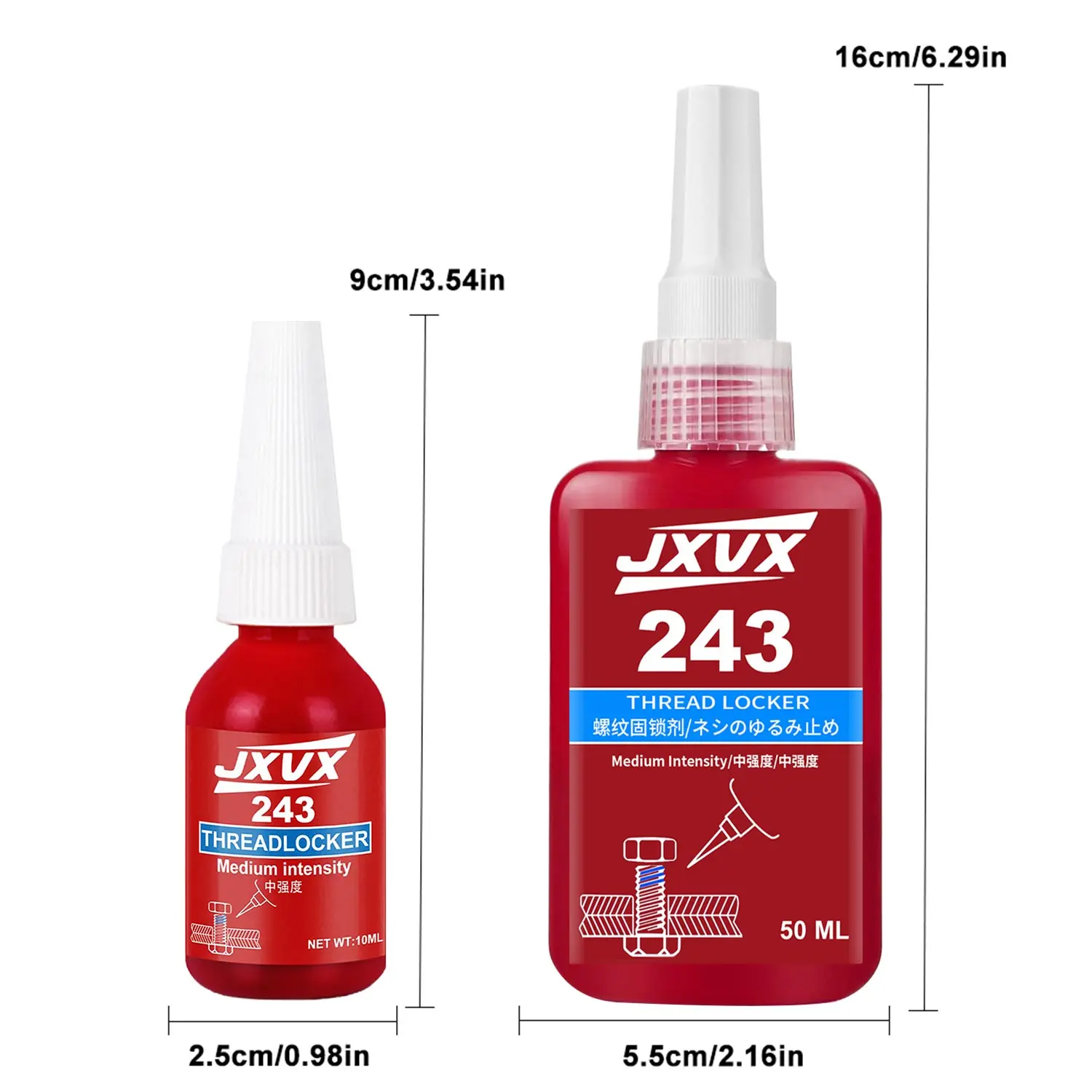 1-10 قطع 243 مانع تسرب خيوط أزرق متوسط القوة - مقاوم للحرارة والزيت - لاصق لا هوائي للمسامير والصواميل والبراغي - يمنع التراخي والتآكل - معجون مانع تسرب البراغي لمنع التراخي.