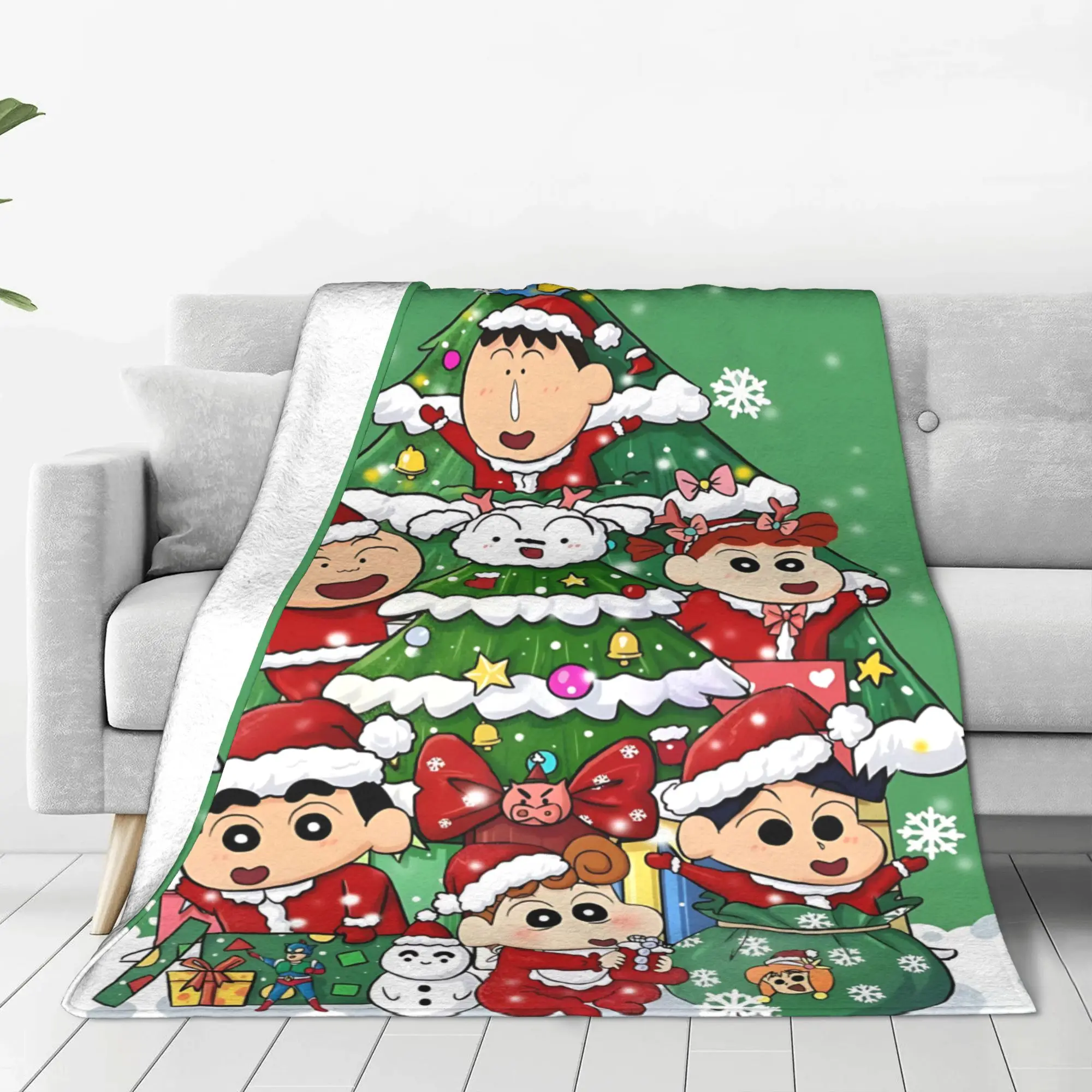 1PC home Cutecore Crayon S Shin chan  Blanket Super Cosy Plush Home Living Room Sofa halloween