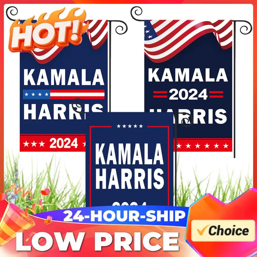 Kamala Harris Flag Double Sided Kamala Harris Yard Flag with Vivid Color Indoor Outdoor Banner for American President Election
