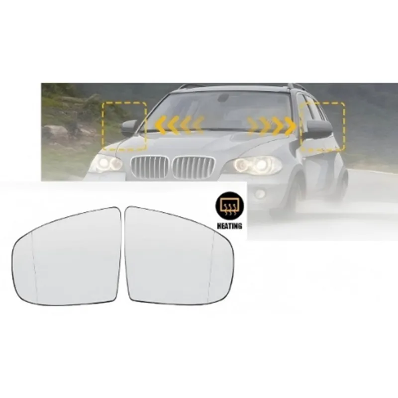 Rearview Mirror Lens With Heating For BMW X5 X6 E70 E71 2008-2013-Reversing Mirror Glass Replacement 51167174981 51167174982