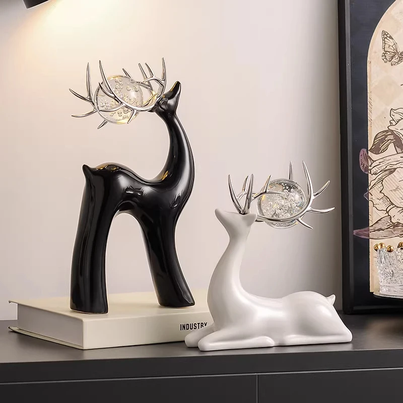 

Living room wine cabinet ornament, fortune deer, light luxury high-end shoe cabinet decoration