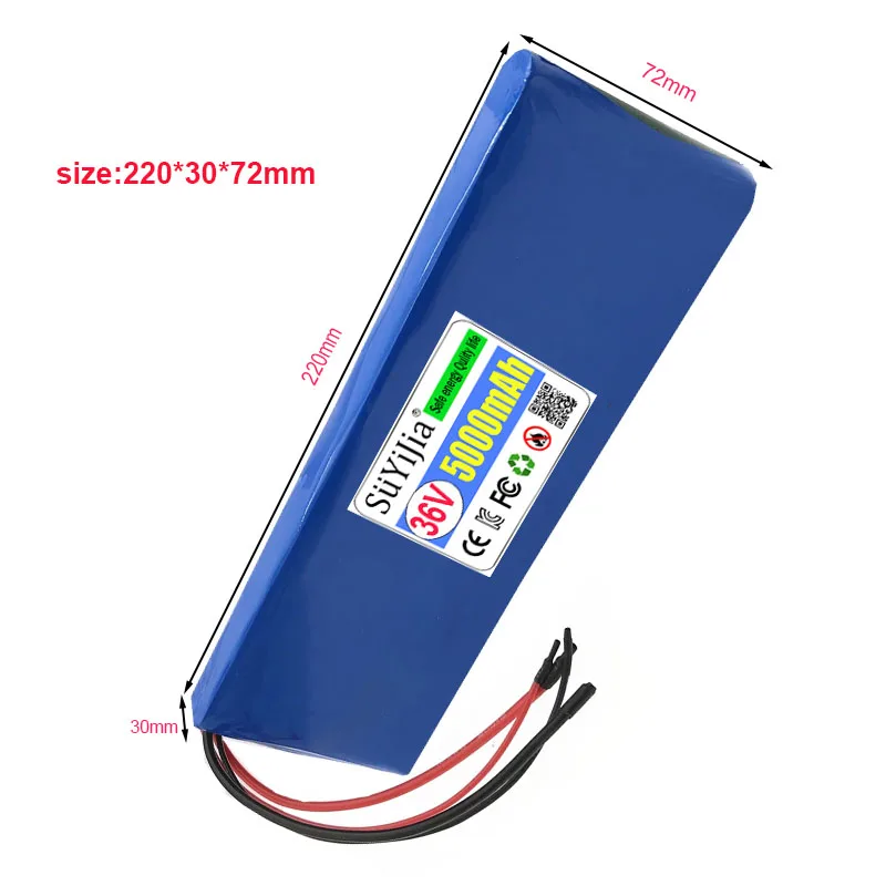 New 36V 5000mAh 10S1P 21700 Rechargeable Lithium-ion Battery Built-in 20A BMS for 250W-500W Electric Scooter