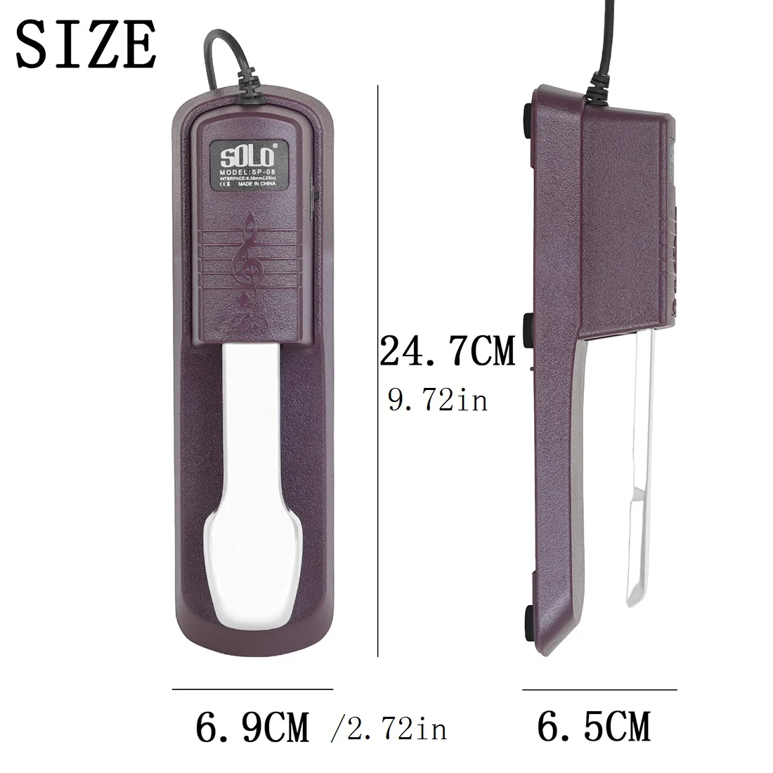 SOLO Piano Sustain Pedal Alloy Steel Electronic Piano Reinforcement Sound Effects Anti-slip Keyboard Instruments Accessories