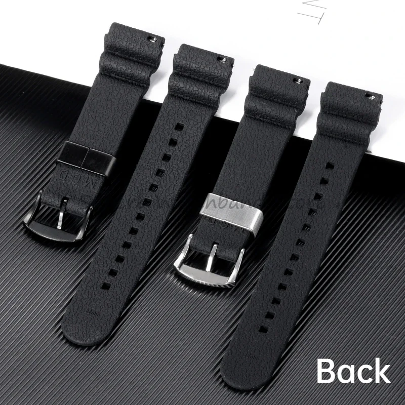 20 22mm High Quality Silicone Watch Band for Seiko SKX 007 009 Rubber Waterproof Silicone Sports Strap for Men Black Ring Buckle