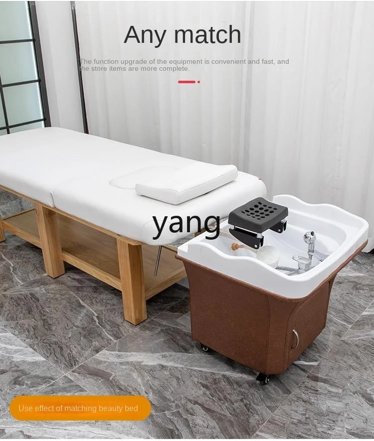 LMM New Hospital Shampoo Basin Movable Leading Treatment Fumigation Shampoo Water Circulation Bubble Head Basin