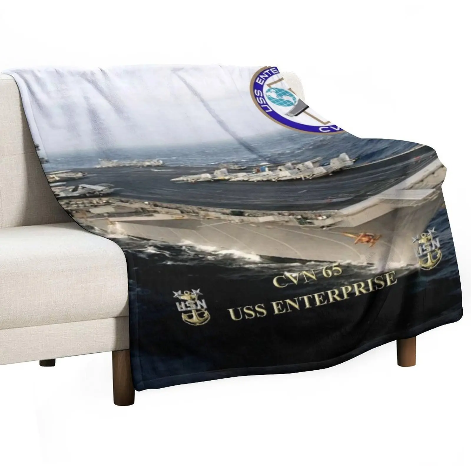 CVN-65 USS Enterprise Throw Blanket Decorative Throw Luxury St Luxury Brand Blankets