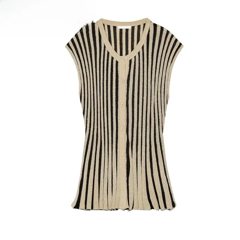 

Summer 2025 Women's Knitted Trimmed oulder Svel round Ne Slim Fit Outerwear Commute Sle V-Ne Button up Cardigan