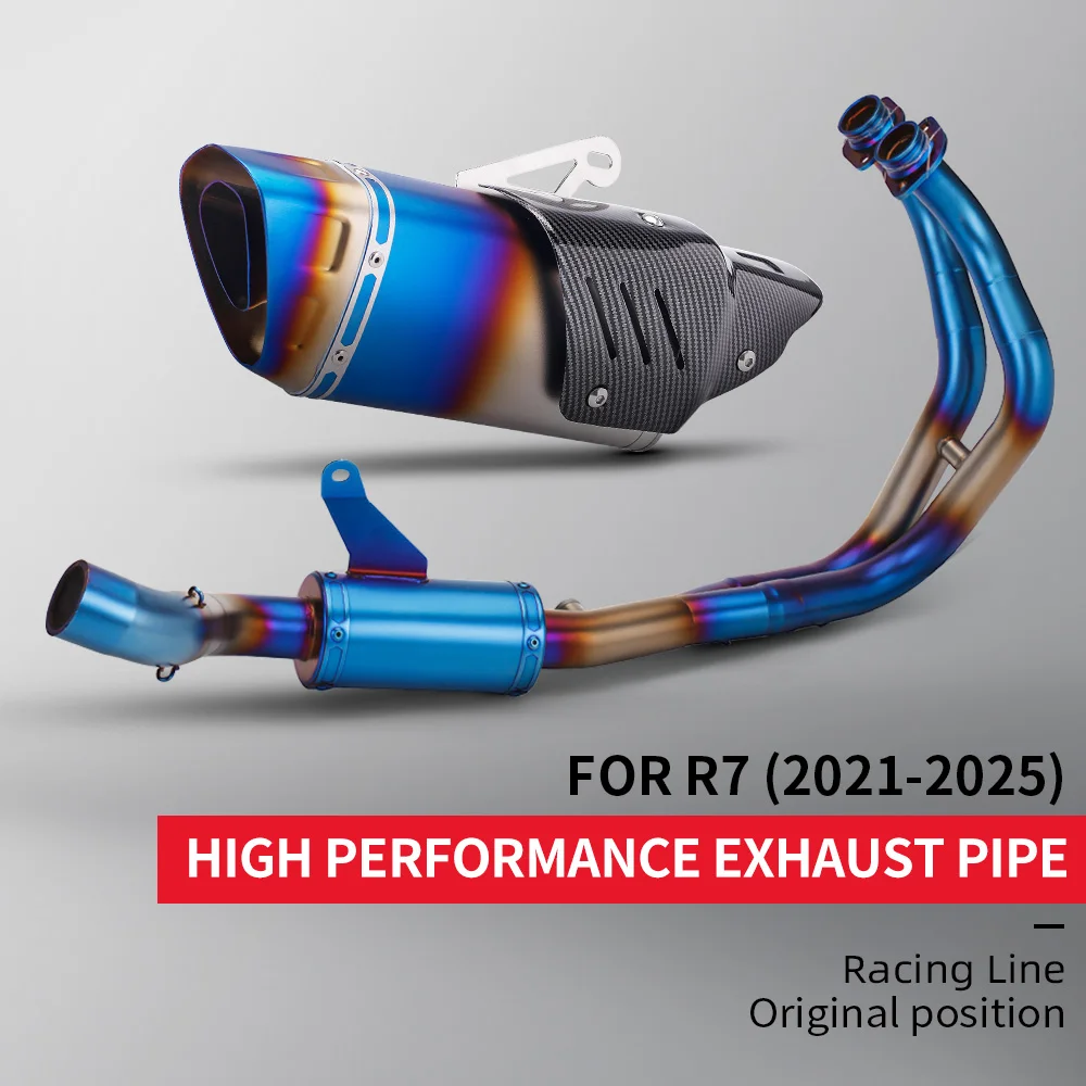 For R7 FZ07 XSR7 K10 2021-2025 Suitable Motorcycle Stainless Steel High Performance Complete Exhaust System Kit