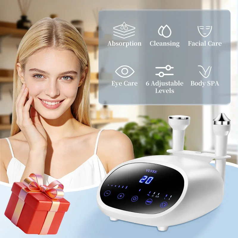 VLVEE Urządzenie Kosmetyczne Ultradźwiękowe 2w1 do Twarzy i Oczu, Instrument do Profesjonalnego Czyszczenia i Masażu Ciała, Do Salonów Kosmetycznych SPA
