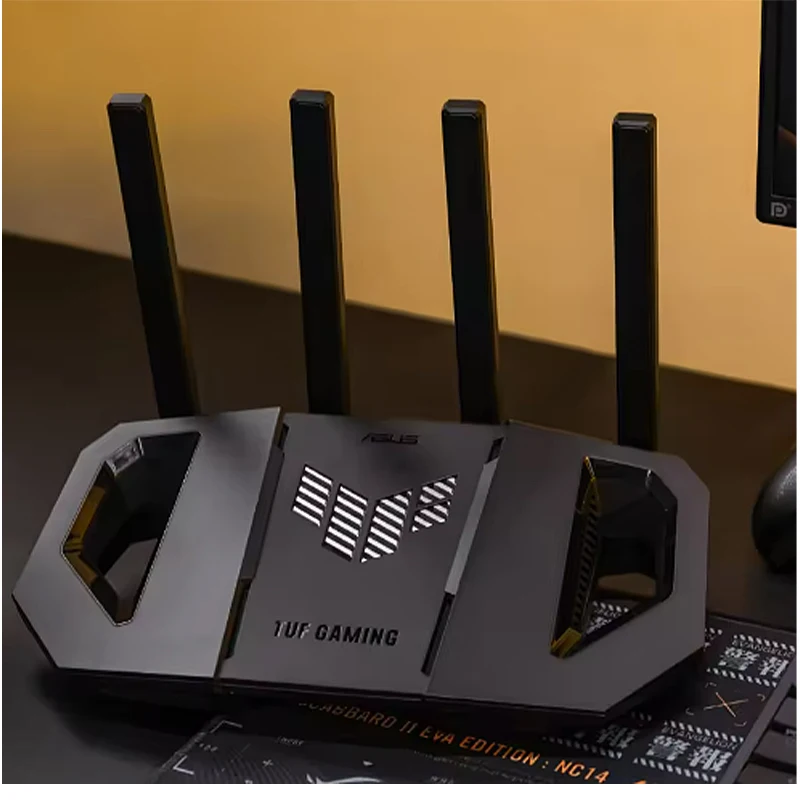 Router da gioco ASUS WiFi 7 TUF BE3600 Router estensibile AiMesh, 4K-QAM, MLO, rilevamento AI Porta 2,5G