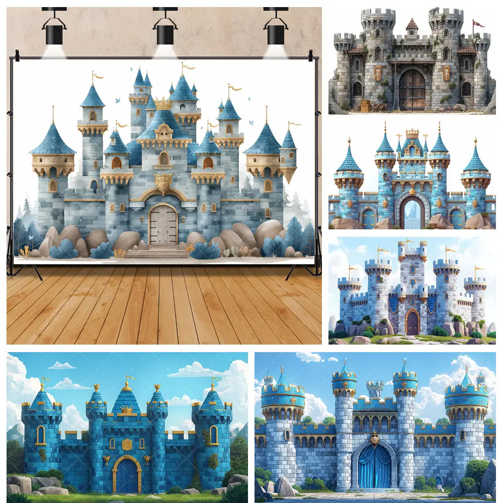 Disney Prince Princess Castle Baby Girls Boys Gifts Birthday Party Banner Backdrop Custom Kid Room Photo Poster Decor Background