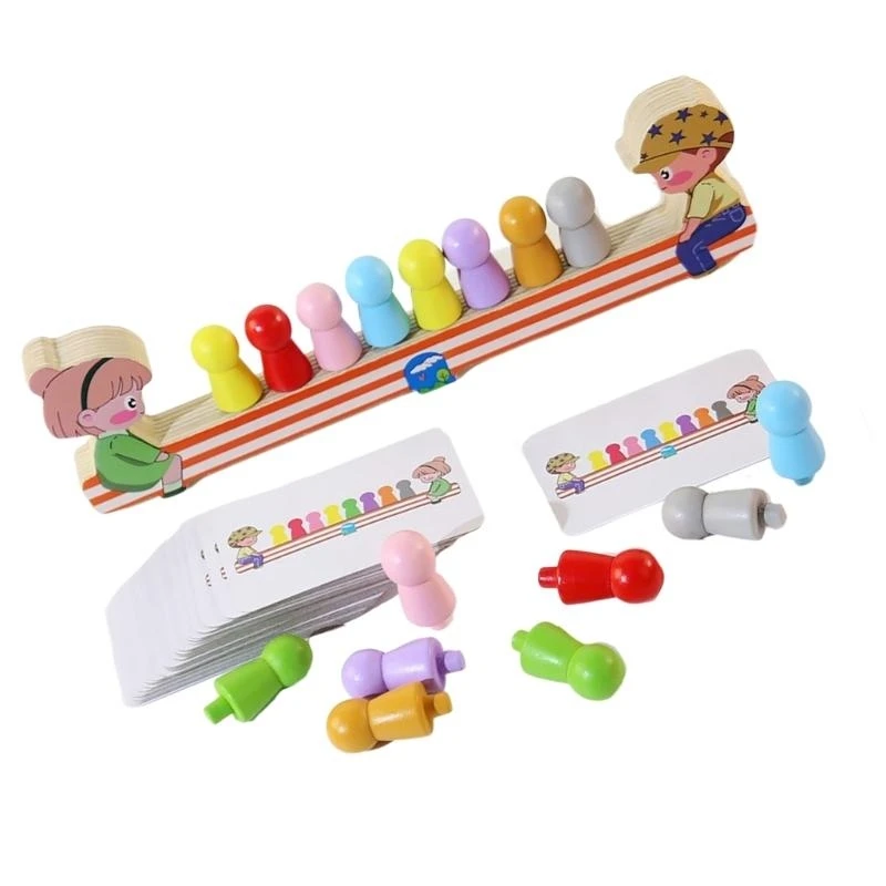 Y4QA ما قبل المدرسة التعليمية اللغز الخشبي للألوان الاقتران التفاعل تحسين التطوير الحسي للآباء والأمهات