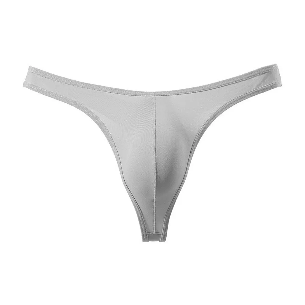 Men\'s Flexible G-String Thong Underwear Seamless Low Waist T-Back Briefs Breathable Solid Sports Panties for Active Men