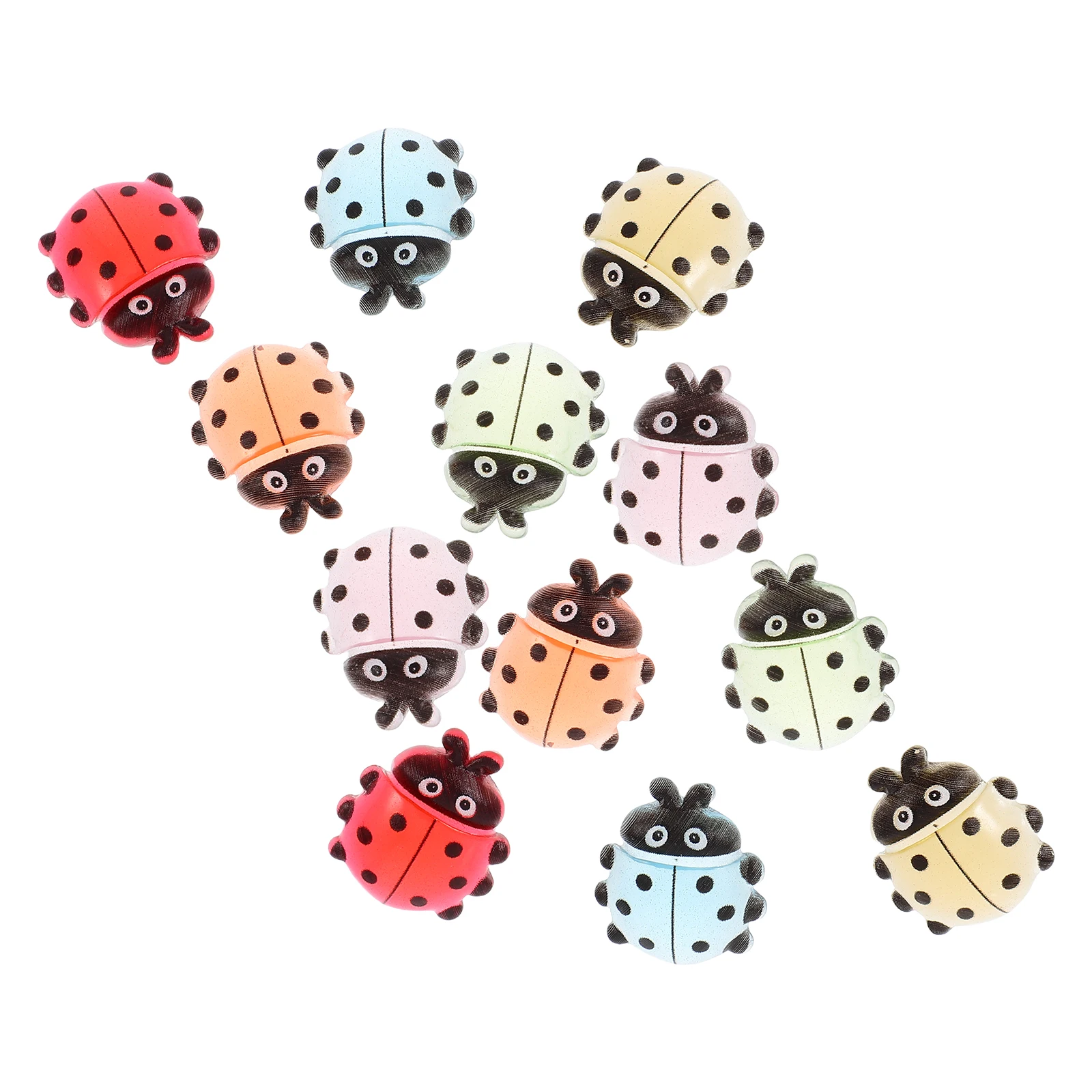 

18 Pcs Ladybug Resin Statues Glow Miniature Ladybug in Dark Micro Landscape Home Decor Garden Ornaments Craft Supplies