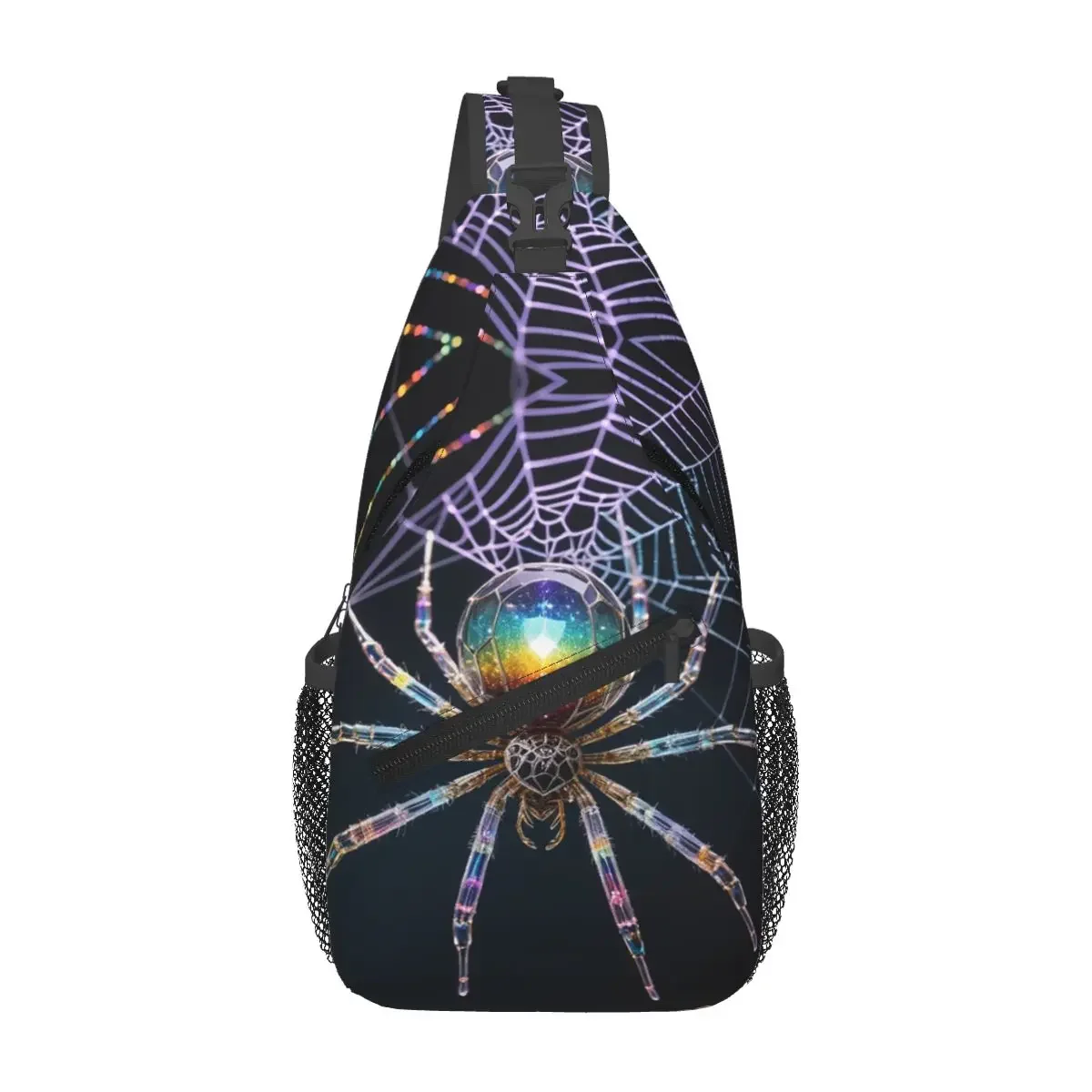 

Multicolored Spiders Crossbody Chest Bag Men Sling Crossbody Backpack Chest Bag Travel Hiking Daypack Shoulder Bag