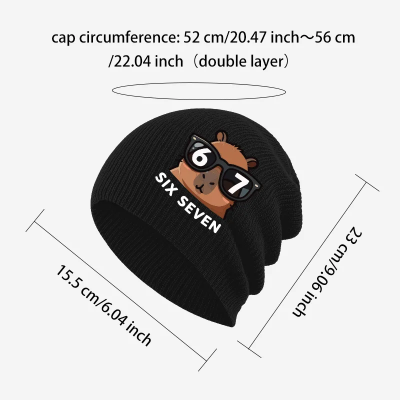 1-3Y Toddler Knit Beanie, Cool Capybara 67 Print Kids Winter Cold Hat, Funny Casual Headwear for Party