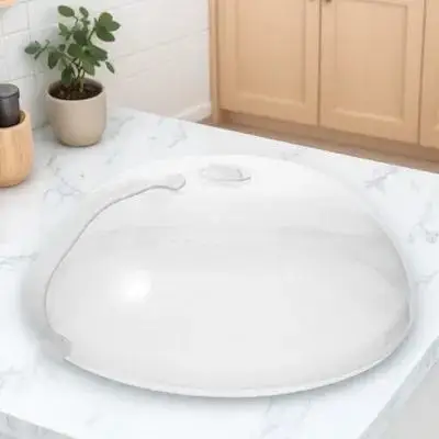 

Microwave Splatter Cover PP Material Heat-Resistant Non-Slip Base Easy-Grip Handles Steam Vents for Quick Cooking and Reheating