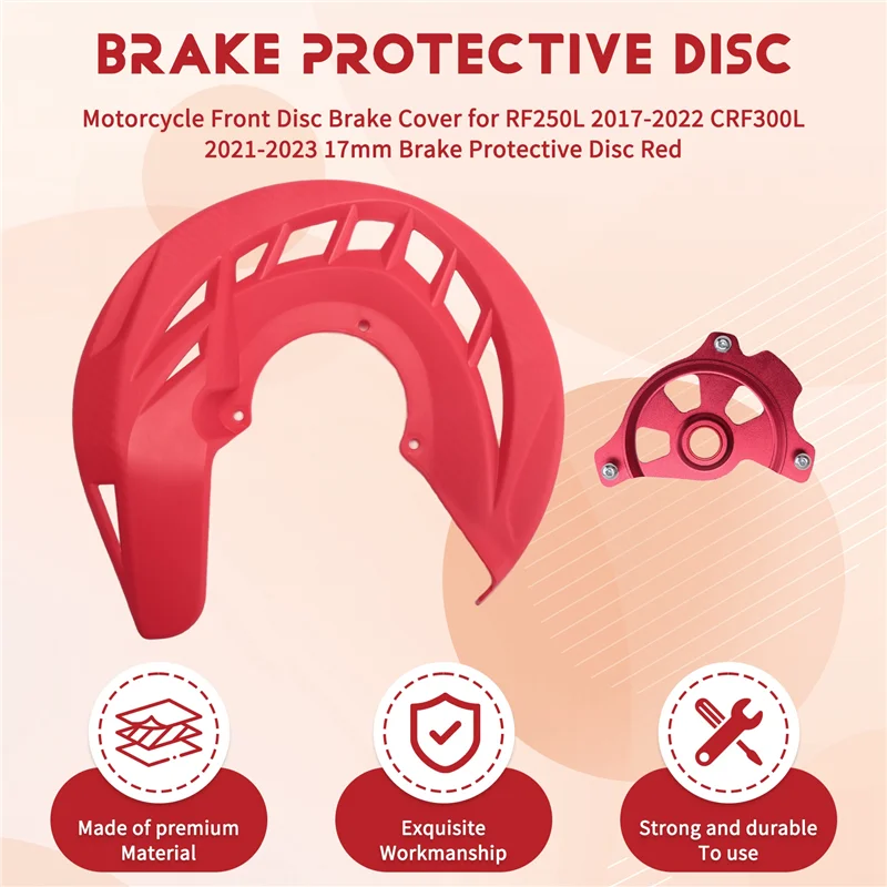 New Motorcycle Front Disc Brake Cover For Honda RF250L 2017-2022 CRF300L2021-2023 17Mm Brake Protective Disc