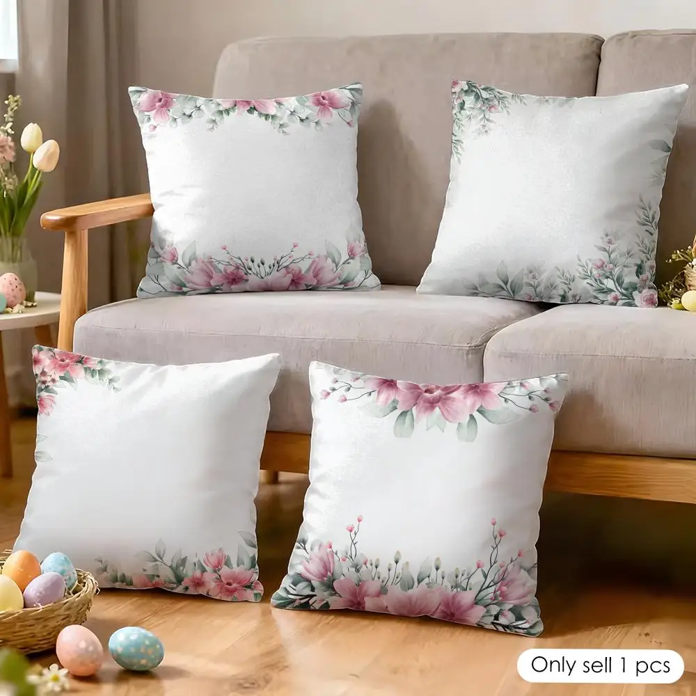 Infinite Bloom Cushion Cover Soft Short Plush Pillow Cover Smooth Cozy Texture Aesthetic Cushion Case Home Decor