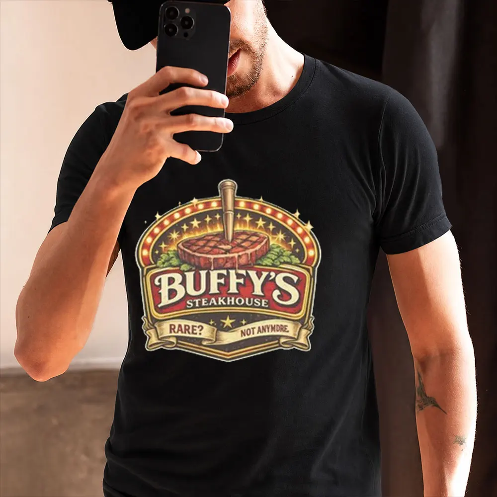 Buffy Inspired Graphic T-Shirt, 0810 Vintage Vampire Slayer Print Tee ,Retro Horror Series Short Sleeve Casual Shirt US Size Top