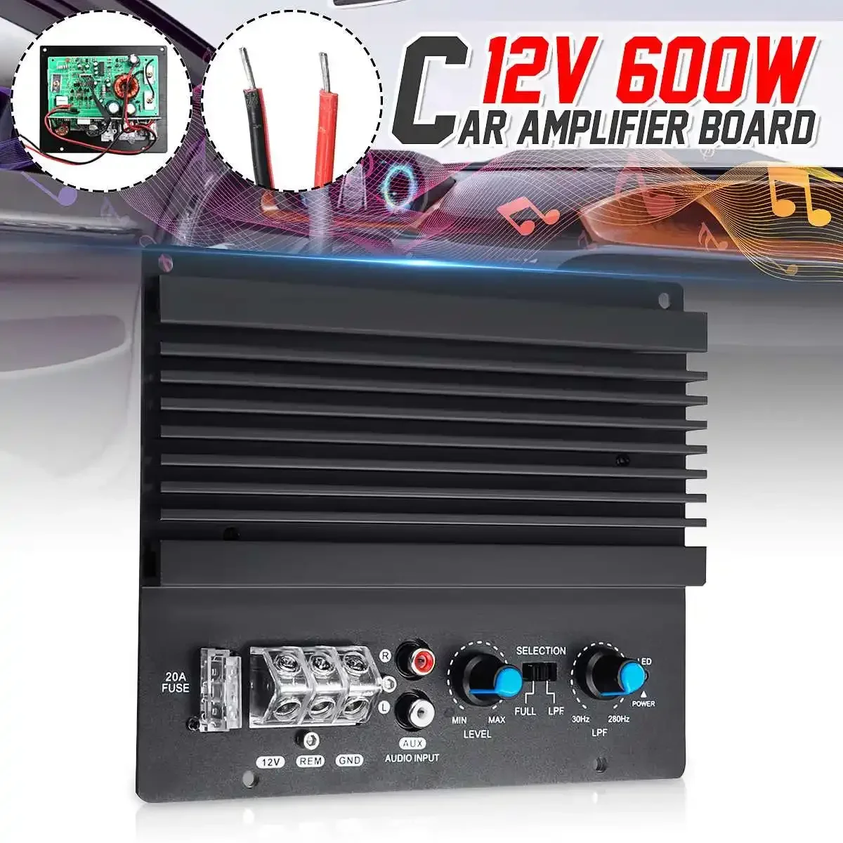 

12V 600W High Power Car Audio Amplifier Subwoofer Amplifier Board Mono Amp Board Automotive Amplifier Module