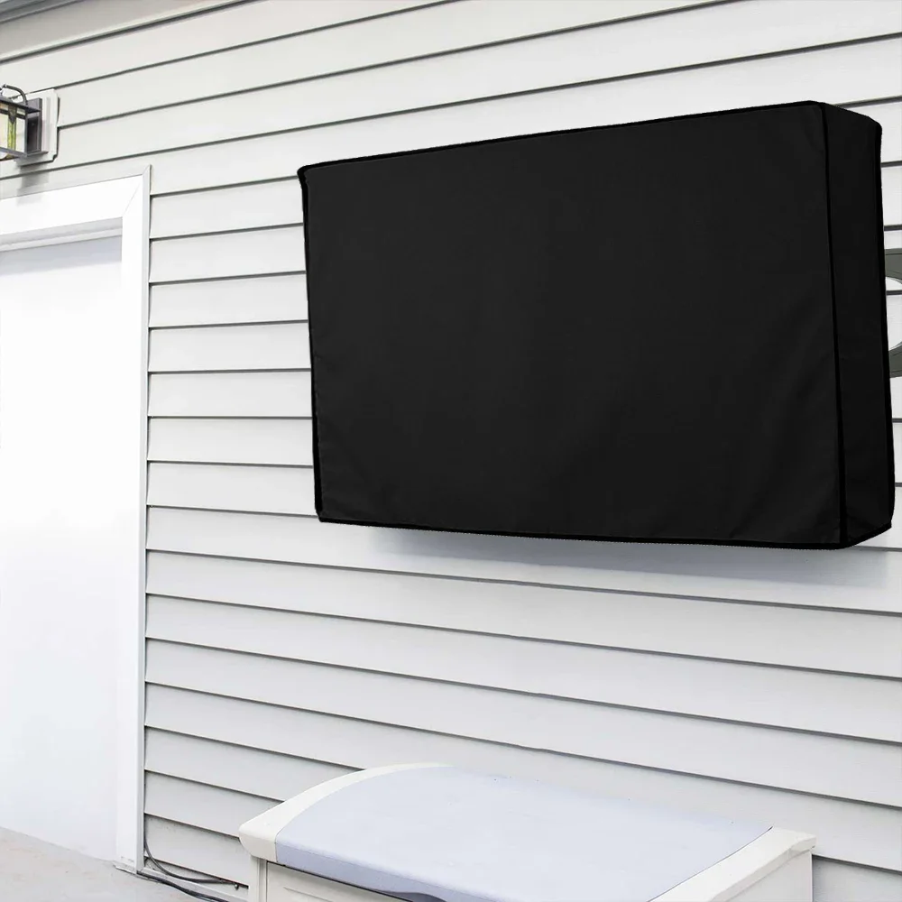 Outdoor TV Screen All-Purpose Dust Cover Black LCD Television Waterproof Resistant Protect Bag 24\