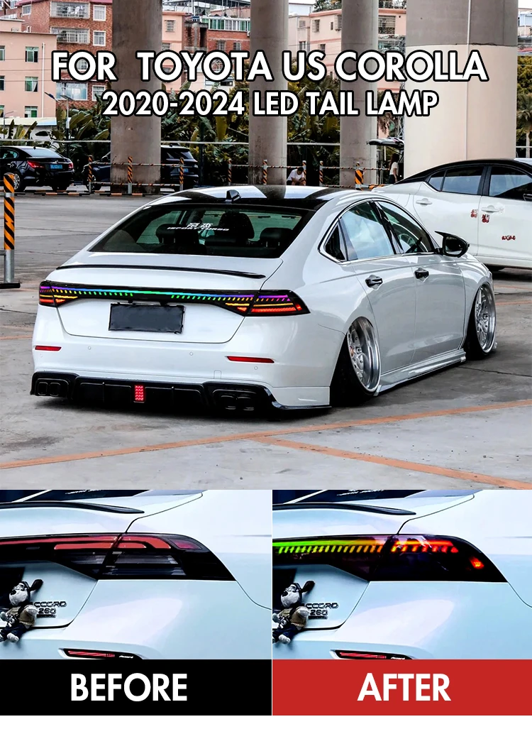 

RGB Tail Light with Trunk Lamp for 2023-2025 Honda Accord 11th Gen Smoked Lens Rear Lamps Assembly IP67 rated High Brightness