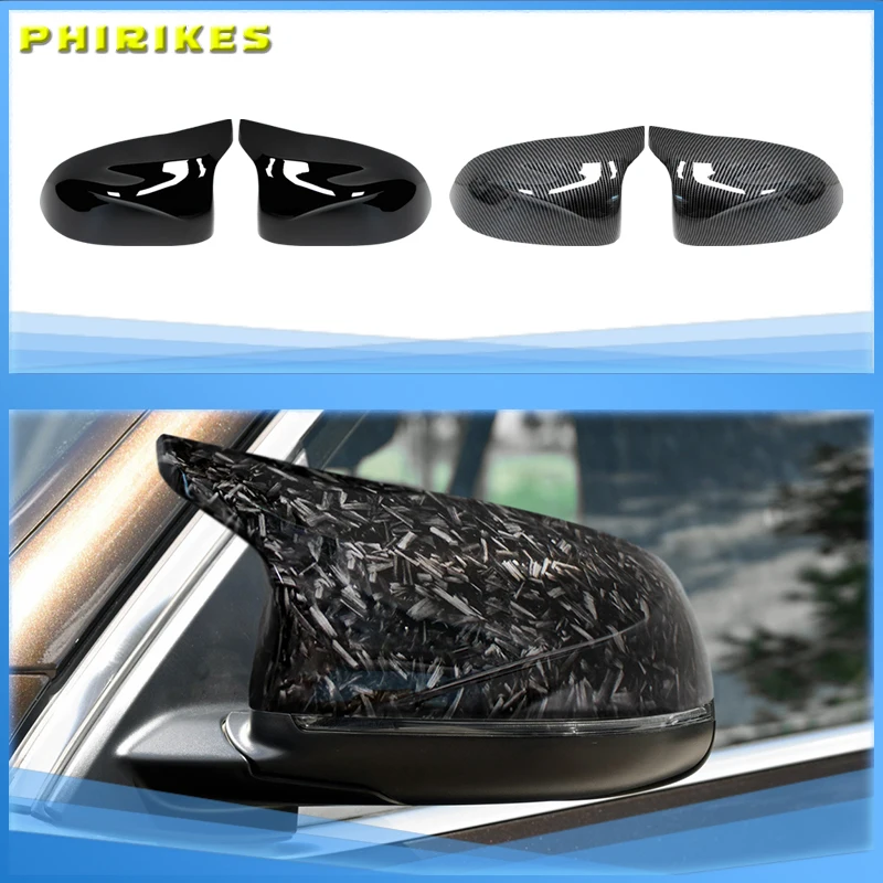

For BMW F25 X3 F26 X4 F15 X5 F16 X6 2014-2018 Black M3 Style Cover Carbon Fiber M Look Rear Mirror Cap Car Accessories