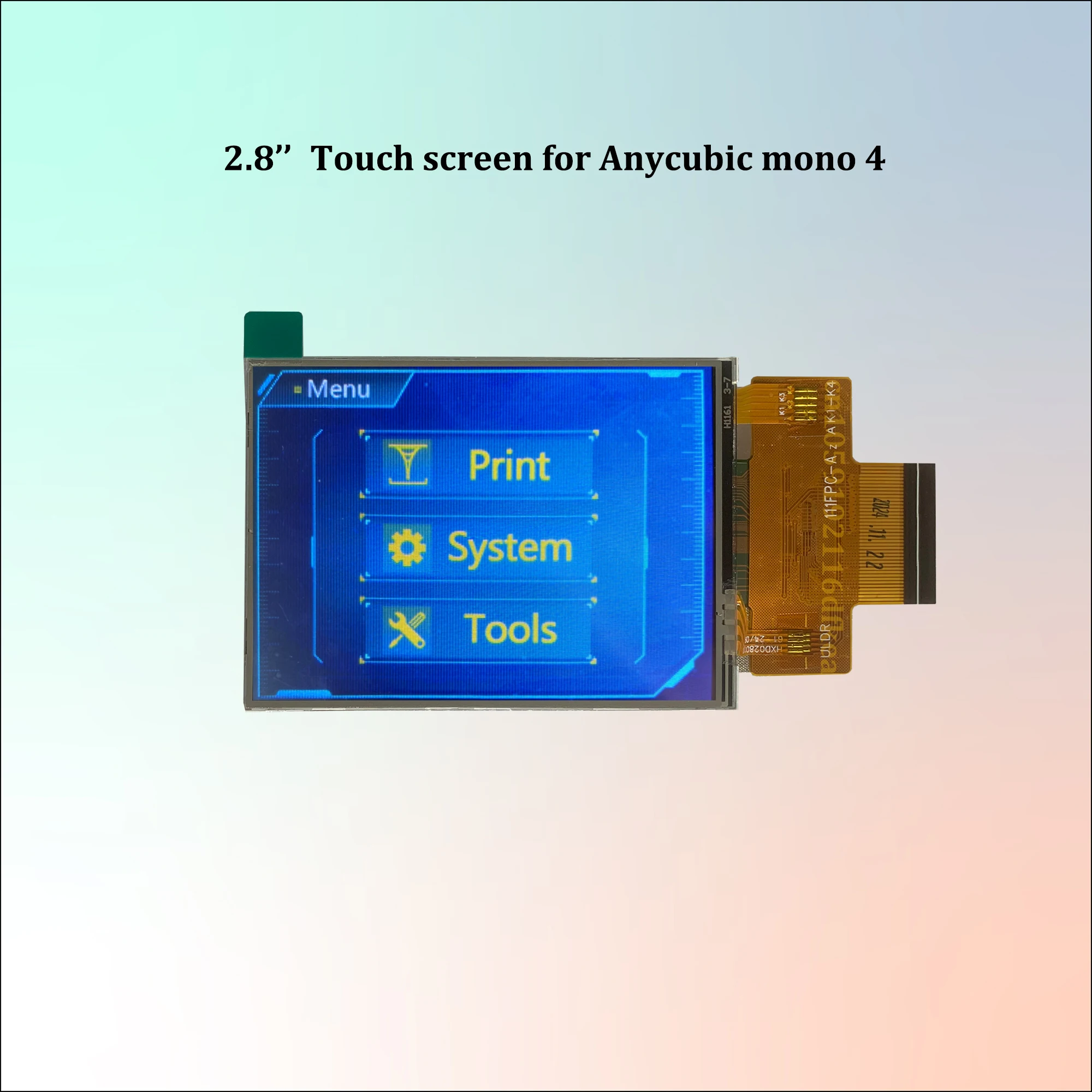 2.8‘’ touch screen for Anycubic mono 4 3d printer display spare part accessory GUI icon interaction click to control