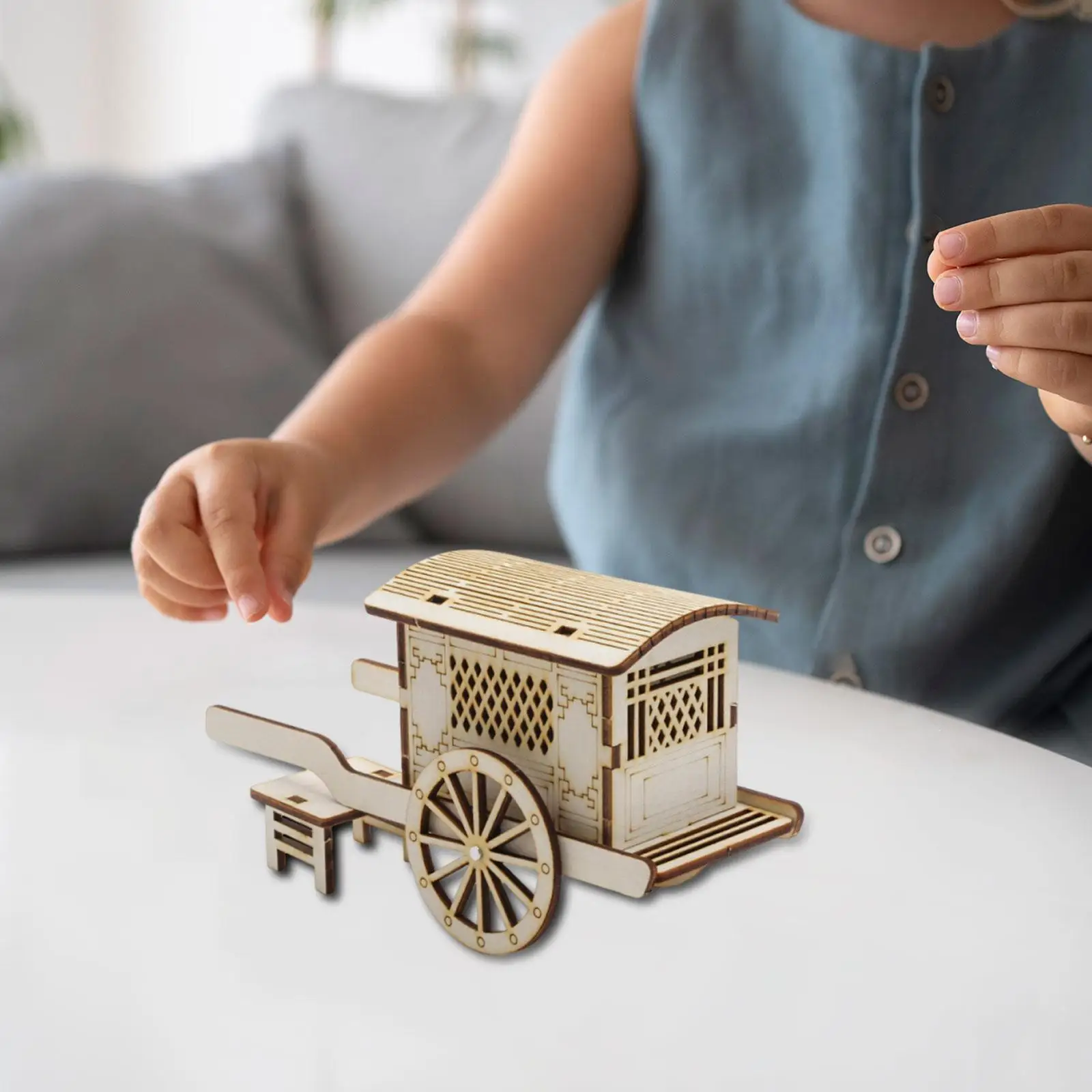 DIY Chinese Carriage Model Experiment Stem Learning Toy DIY Craft for Kids