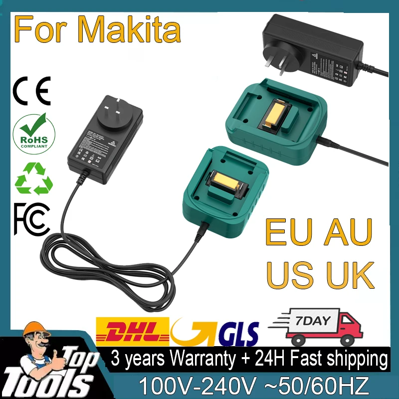 

For Makita 18V Battery Charger EU AU US UK Plug Charger Replacement For Makita 18V 14.4V BL1860 BL1850 BL1830 Battery Charger