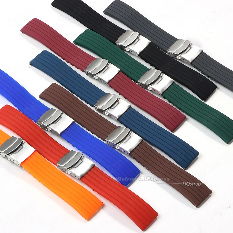 Sports Silicone Watch Band 22mm 20mm 18mm 24mm Universal Strap Watch Men Women Waterproof Rubber Bracelet for Samsung Watchband