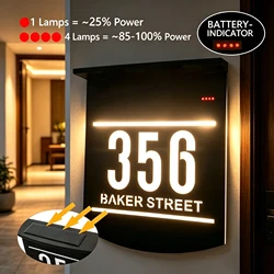Customized LED Solar House Number Outdoor Home Address Sign 3D Acrylic led House Number Plate Solar lights outdoor Door Sign led