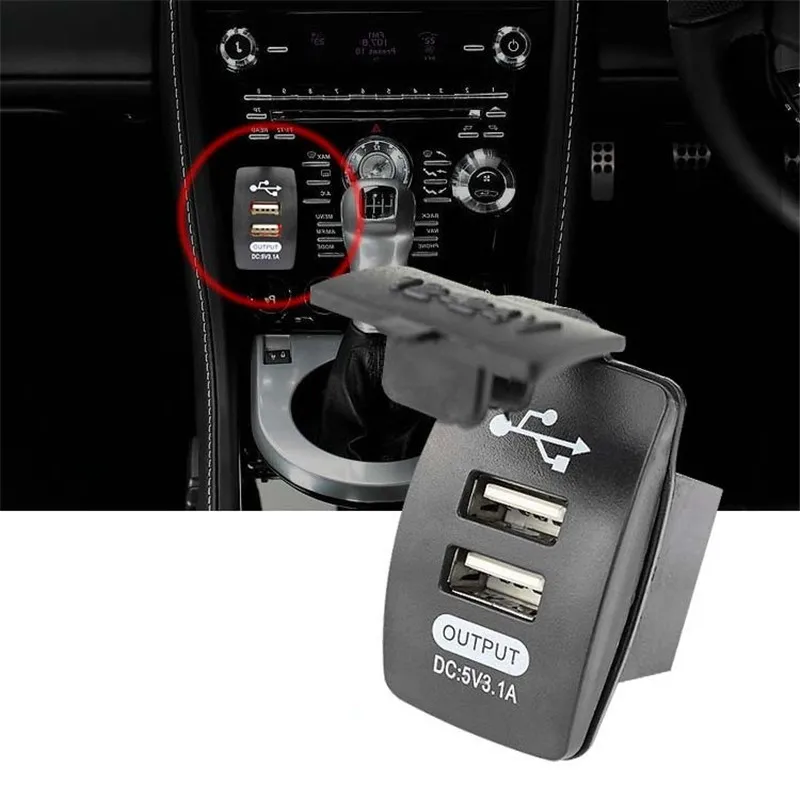 12-24V Dual USB Car Charger 5V 3.1A Universal Auto Charger for Car Motorcycle Electric Car ATV Boat