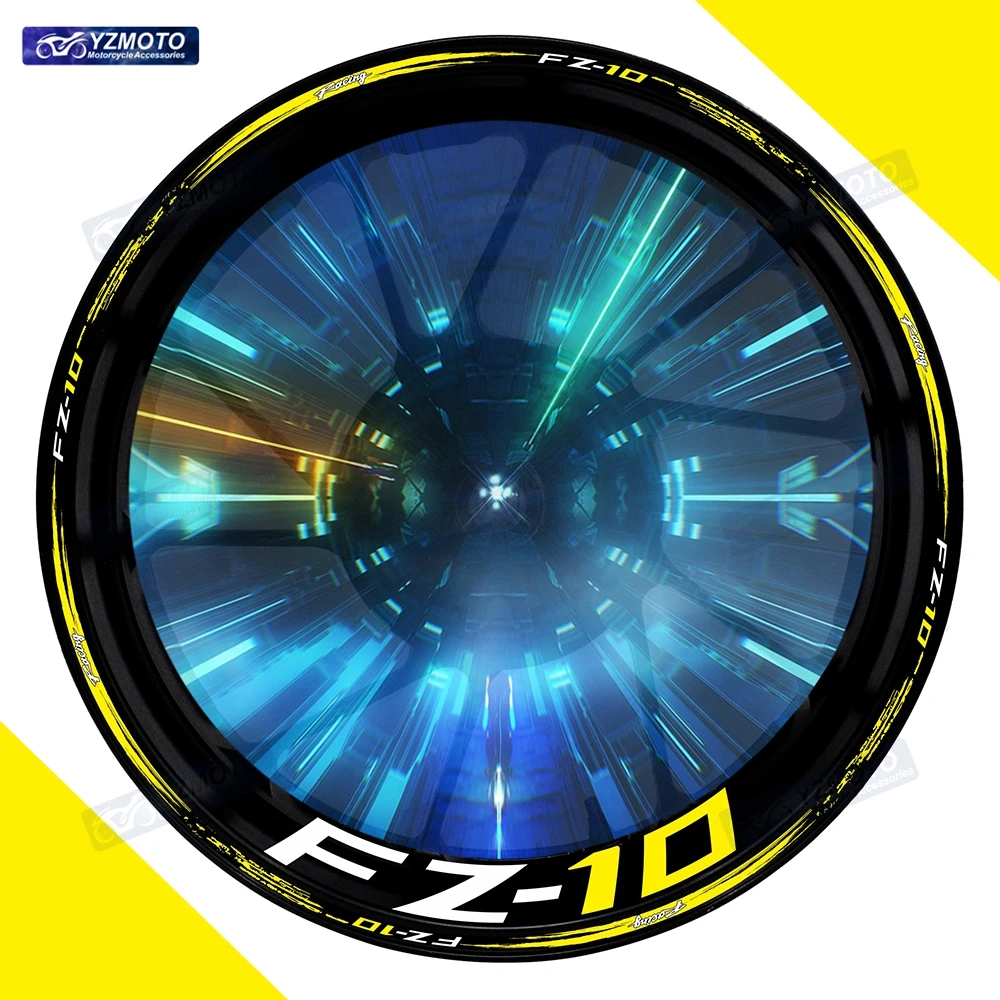 

For FZ-10 FZ10 Motorcycle 17 Inch Front Rear Wheel Sticker Racing Decal Reflective Waterproof Decorative Hub Stripe Rim Stickers