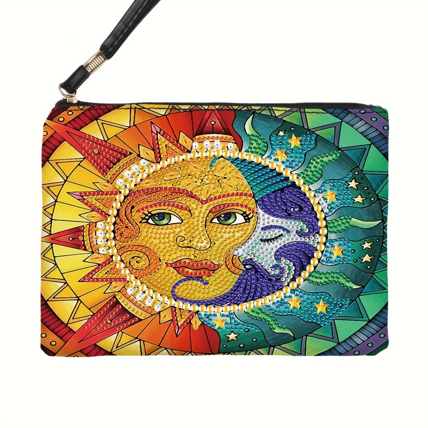 

Painting Purses 5D DIY Sun And Painting Handbag Art Wristlet Clutch Zipper Bag For Makeup Gift