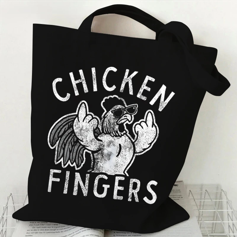 Funny Anime Chicken Comic Canvas Tote Bags Women Harajuku Fashion Shoulder Bags Street Animal Chicken Series Women Men Hand Bags