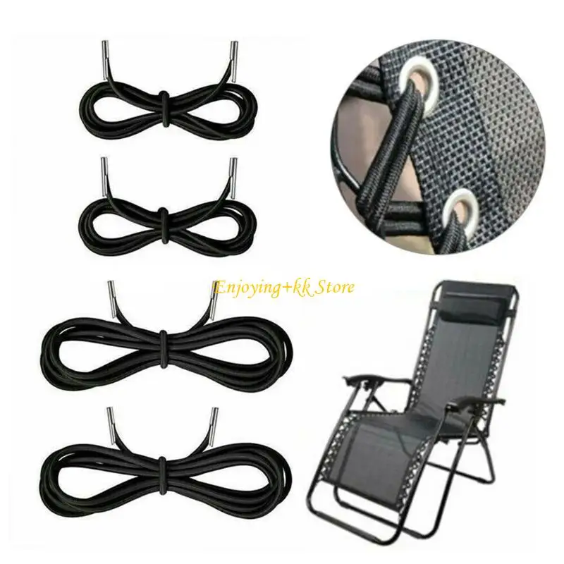 Q1JB 4pieces recliner bungee أحزمة التعادل المرن لأسفل مناسبة لكراسي الشاطئ كراسي قابلة للطي شمس مقاومة الاستخدام في الهواء