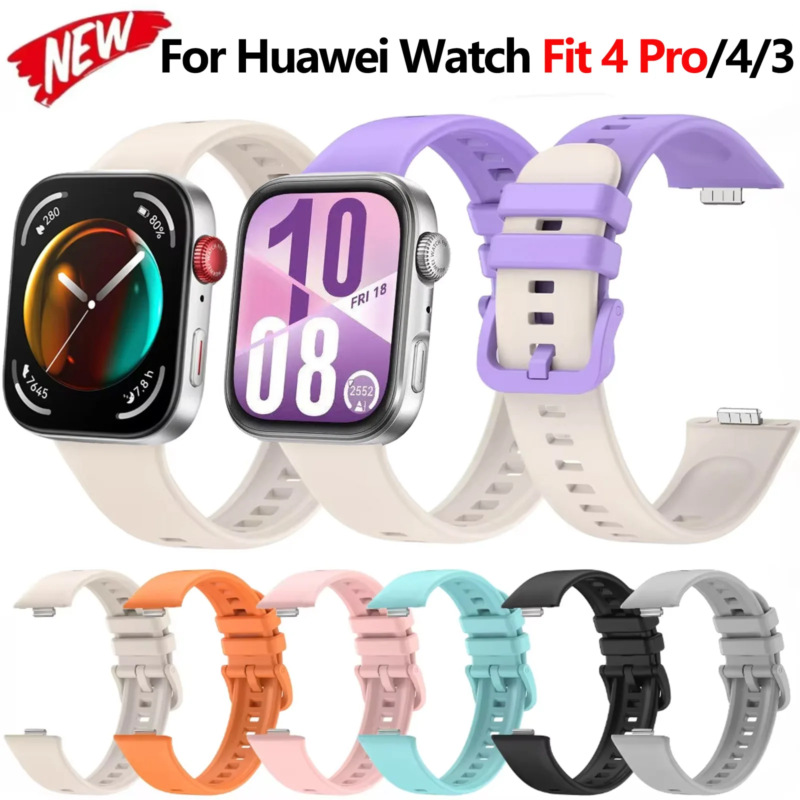 

Soft Silicone Strap for Huawei Watch Fit 3/4/4 Pro Smartwatch Replacement Wristband Correa For Huawei Watch Fit 4 Pro/4 Bracelet