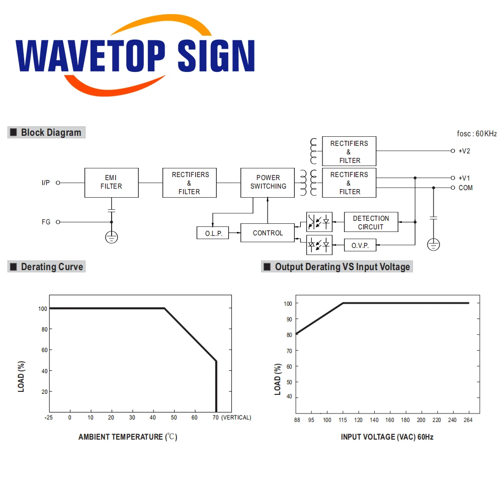 Imagem -04 - Wavetopsign Switch Power Supply Rd50a 5v 12v Saída Dupla Rd-50b 5v 24v para Máquina de Corte a Laser de Co2