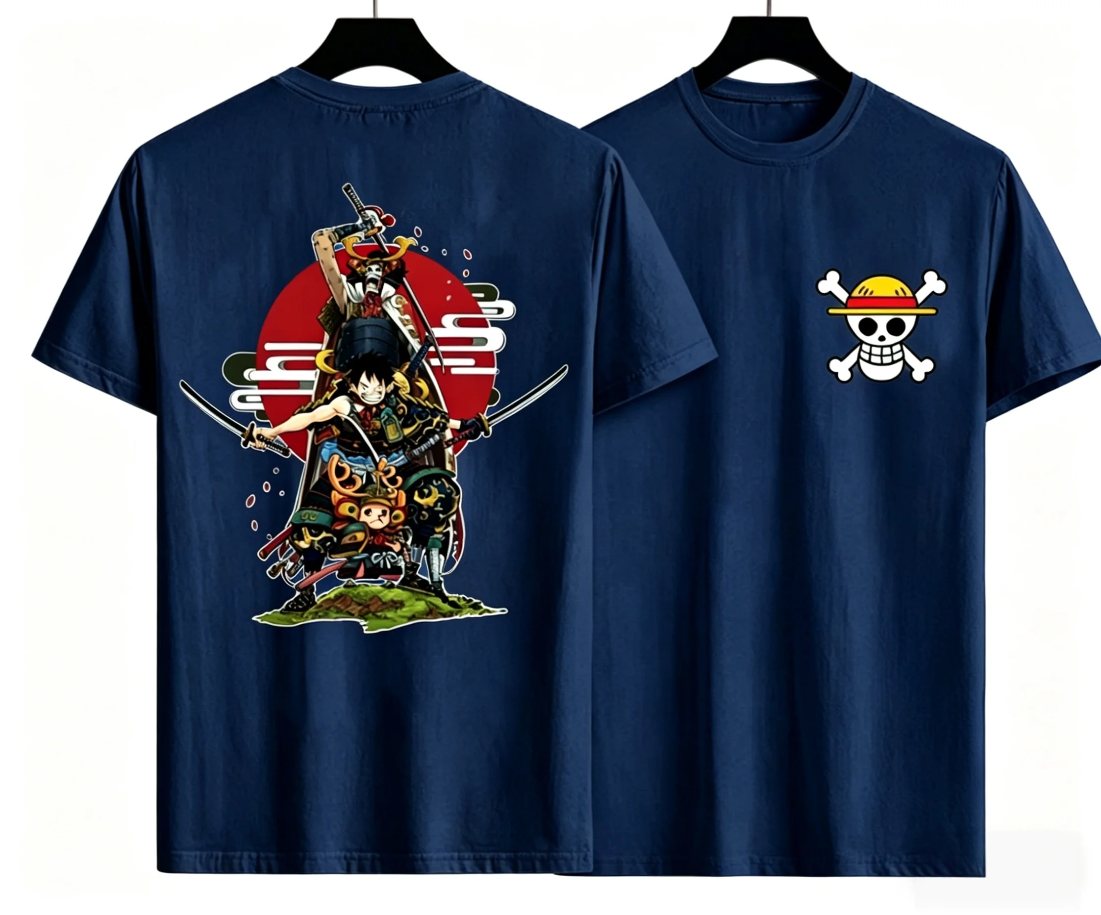 

One Piece Luffy Samurai T Shirt For Men 100% Cotton Anime Graphic Tee Casual Short Sleeve Fashion Streetwear Top Summer Unisex