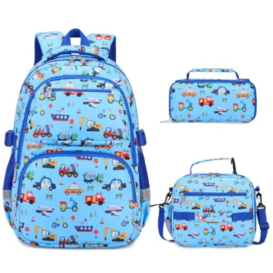 

Backpack for Boys 3PCS Toddler Boys Backpack Set with Lunch Box and Pencil Case School Bag Cute Bookbag for Preschool Kindergar