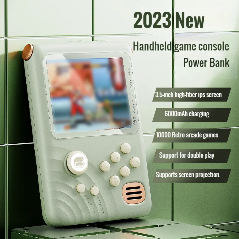 

E2 New Game Console with Power Bank 3.5-inch IPS Screen 6000 mAh 16-bit 10000 Games Arcade Machine